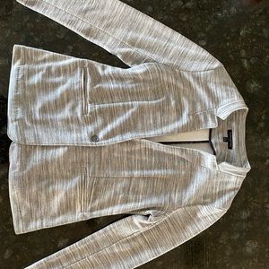Banana Republic white & grey single button blazer